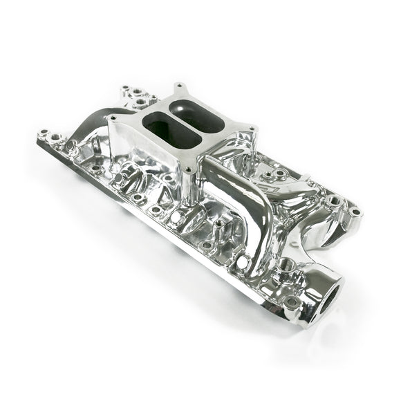 Top Street Performance Intake Manifold - Ford Small Block Carb. Aluminum Dual Plane, Polished