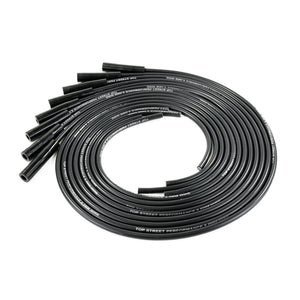Top Street Performance Universal Ignition Wires - 8.5mm Black, Straight Plug Boots