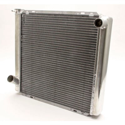 Radiator, 22 in W x 19 in H x 3 in D, Driver Side Inlet, Passenger Side Outlet, Aluminum, Natural, Each