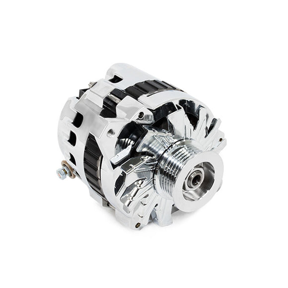 Top Street Performance Alternator - GM CS130 Serpentine Belt 110 Amps, Chrome