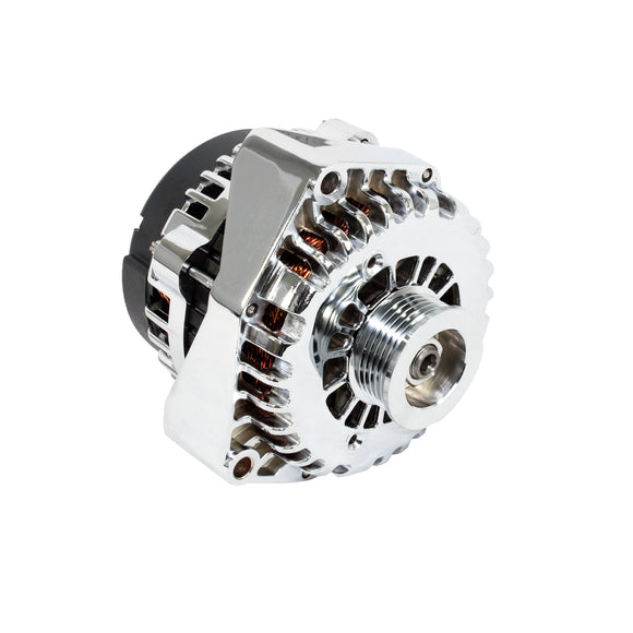 Top Street Performance Alternator - GM AD244 Serpentine Belt 180 Amps, Chrome - LS Truck Engines