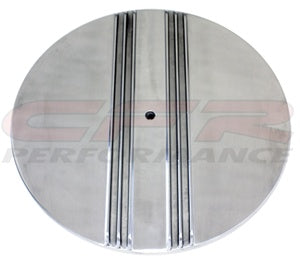 CHEVY/FORD/MOPAR 14" ROUND POLISHED ALUMINUM AIR CLEANER TOP - PARTIAL FINNED