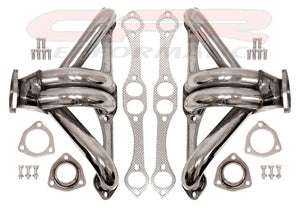 STAINLESS STEEL CHEVY SB HEADERS 1 5/8" HEAVY DUTY TUBING, 3/8" FLANGE - POLISHED