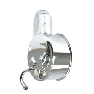Top Street Performance Power Steering Pump Reservoir - GM Saginaw "Banjo Style," Chrome