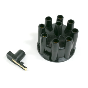 Top Street Performance Pro Billet & Ready to Run Distributor Cap and Rotor Kit - 8 Cyl Female, Black