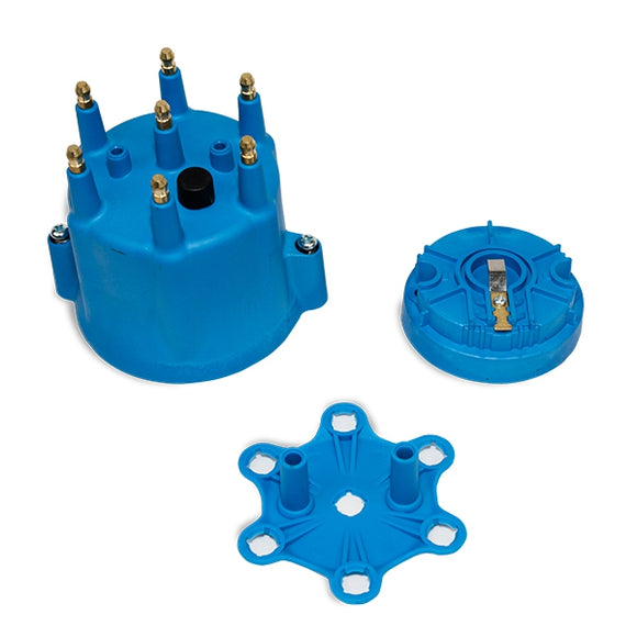 Top Street Performance Pro Series Distributor Cap and Rotor Kit - 6 Cylinder Male, Blue