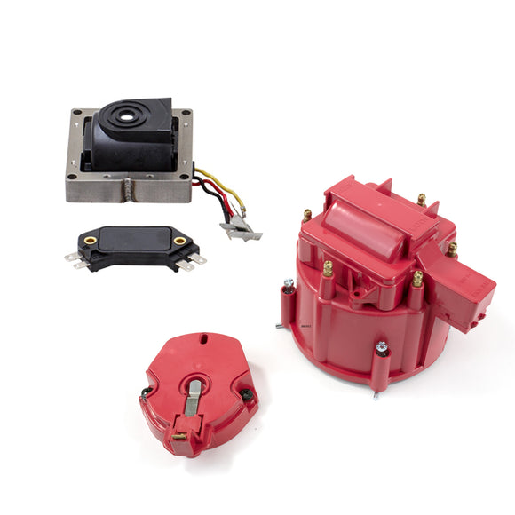 Top Street Performance HEI Distributor Standard Cap Tune Up Kit - 6 Cylinder Male, Red