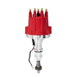 Top Street Performance Pro Series Pro Billet Distributor - Ford BB (370-460),351C,400,351M V8, Red