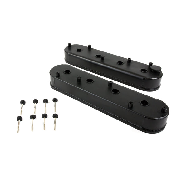 Top Street Performance Valve Covers - Fab. Alum., w Coil Mounts LSX, Black