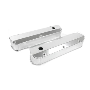 Top Street Performance Valve Covers - Fab. Alum., Long Bolt w/ Holes SBF, Clear Anodized