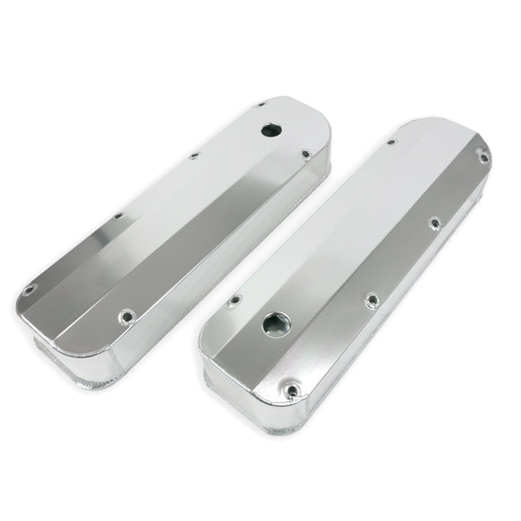 Top Street Performance Valve Covers - Fab. Alum., Long Bolt w/ Holes BBF, Clear Anodized