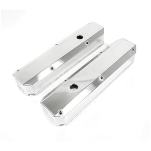 Top Street Performance Valve Covers - Fab. Alum., Long Bolt w/ Holes Chrysler SB, Polished