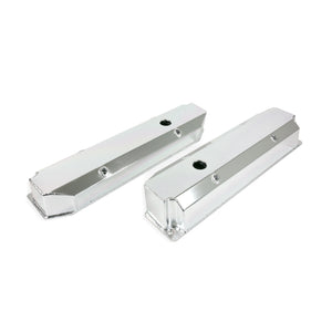 Top Street Performance Valve Covers - Fab. Alum., Long Bolt w/ Holes Chrysler BB, Clear Anodized