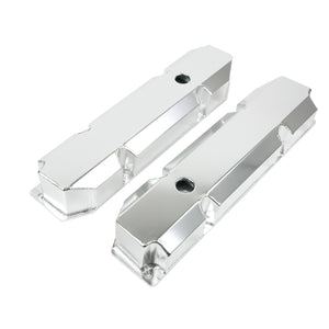 Top Street Performance Valve Covers - Fab. Alum., Short Bolt w/ Holes Chrysler BB, Clear Anodized