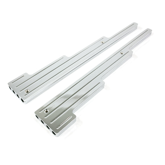 Top Street Performance Wire Looms - 9mm Ball Milled Aluminum Perimeter Bolt Valve Covers - Chrome